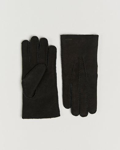 Hestra Bernard Lambskin Suede Glove Black – Schwarz