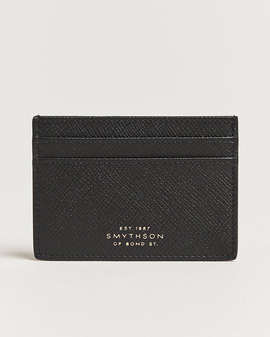 Smythson Panama Flat Cardholder Black – Schwarz