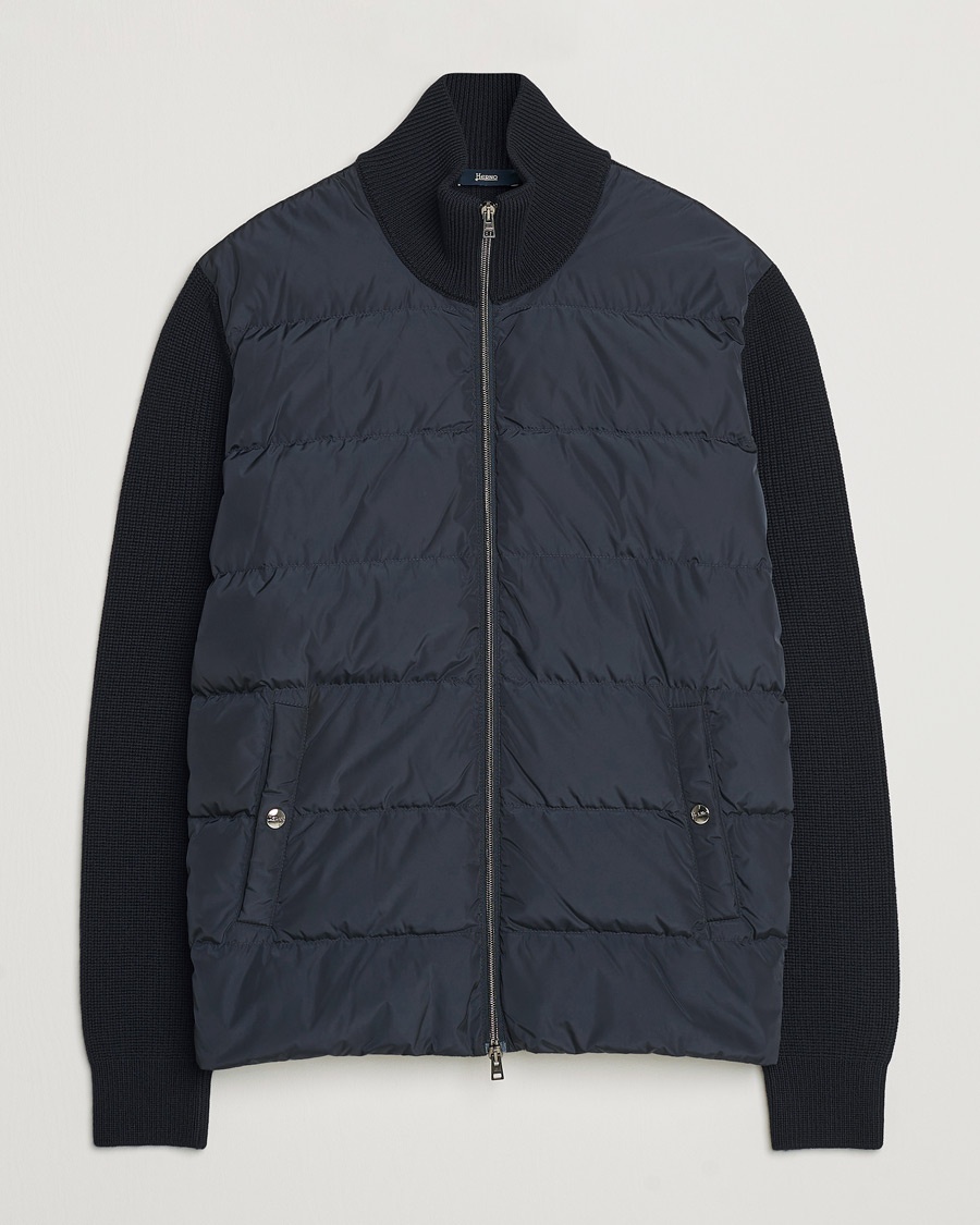 Herno Knitted Hybrid Jacket Navy – Blau