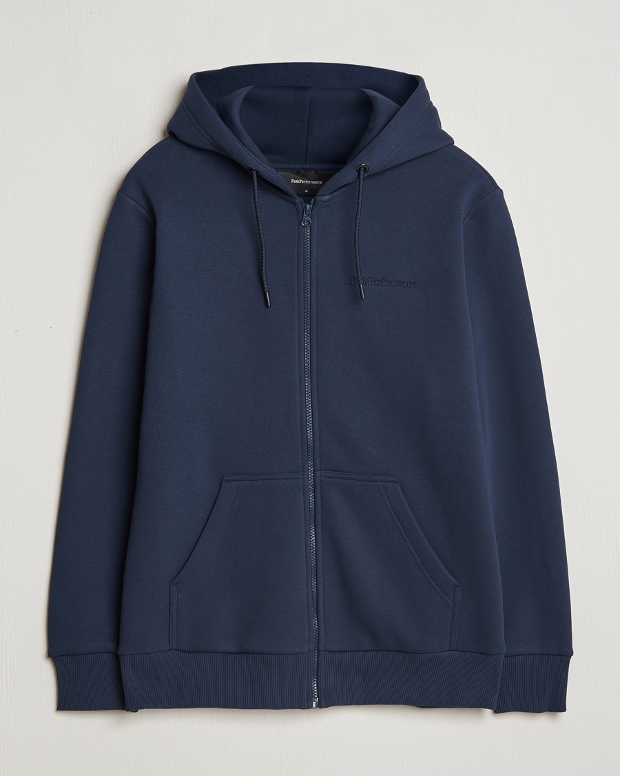 Peak Performance Original Full Zip Hoodie Blue Shadow – Blau