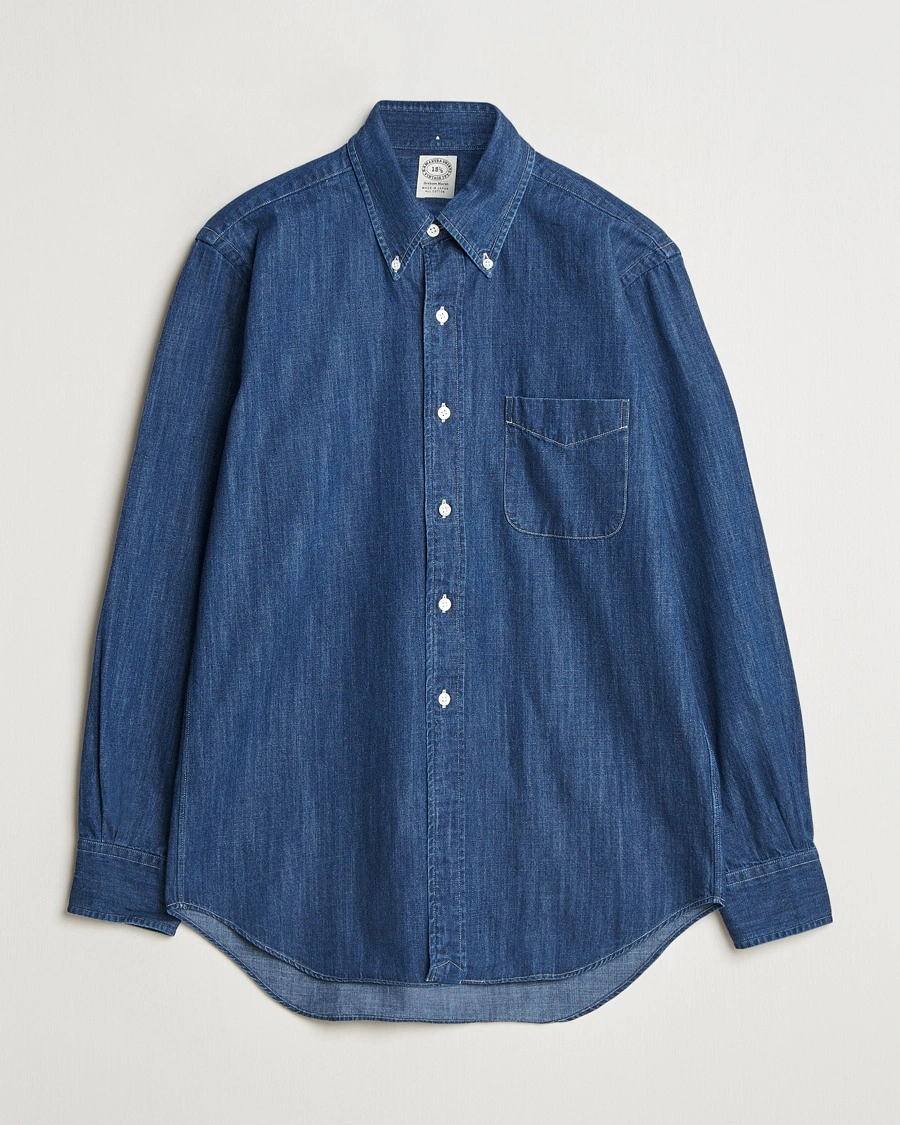 Kamakura Shirts Vintage Ivy Denim Button Down Shirt Dark Blue – Blau