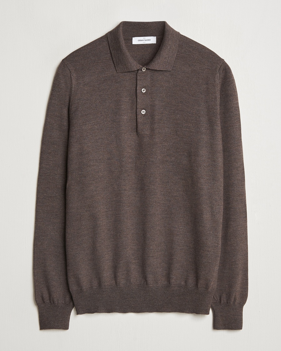 Gran Sasso Merino Fashion Fit Polo Brown – Braun