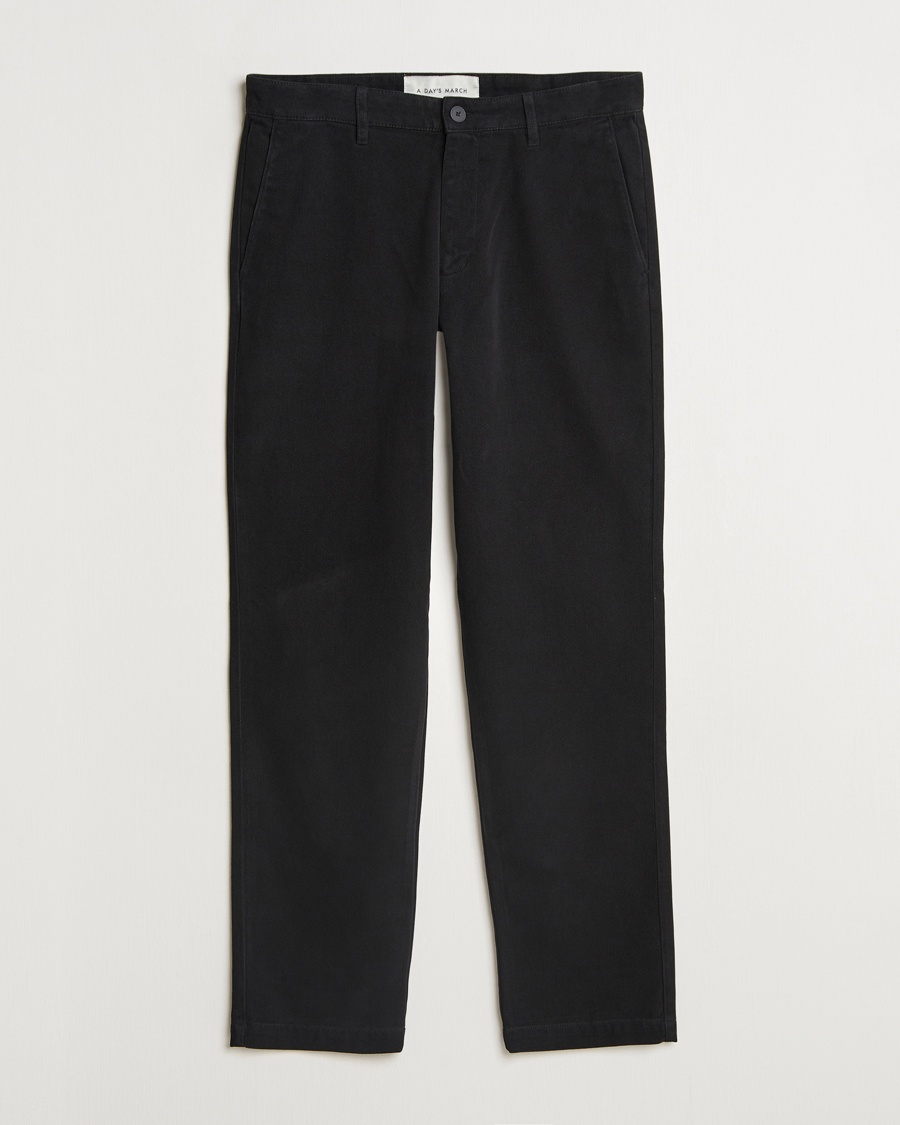 A Day's March Miller Cotton/Lyocell Trousers Black – Schwarz