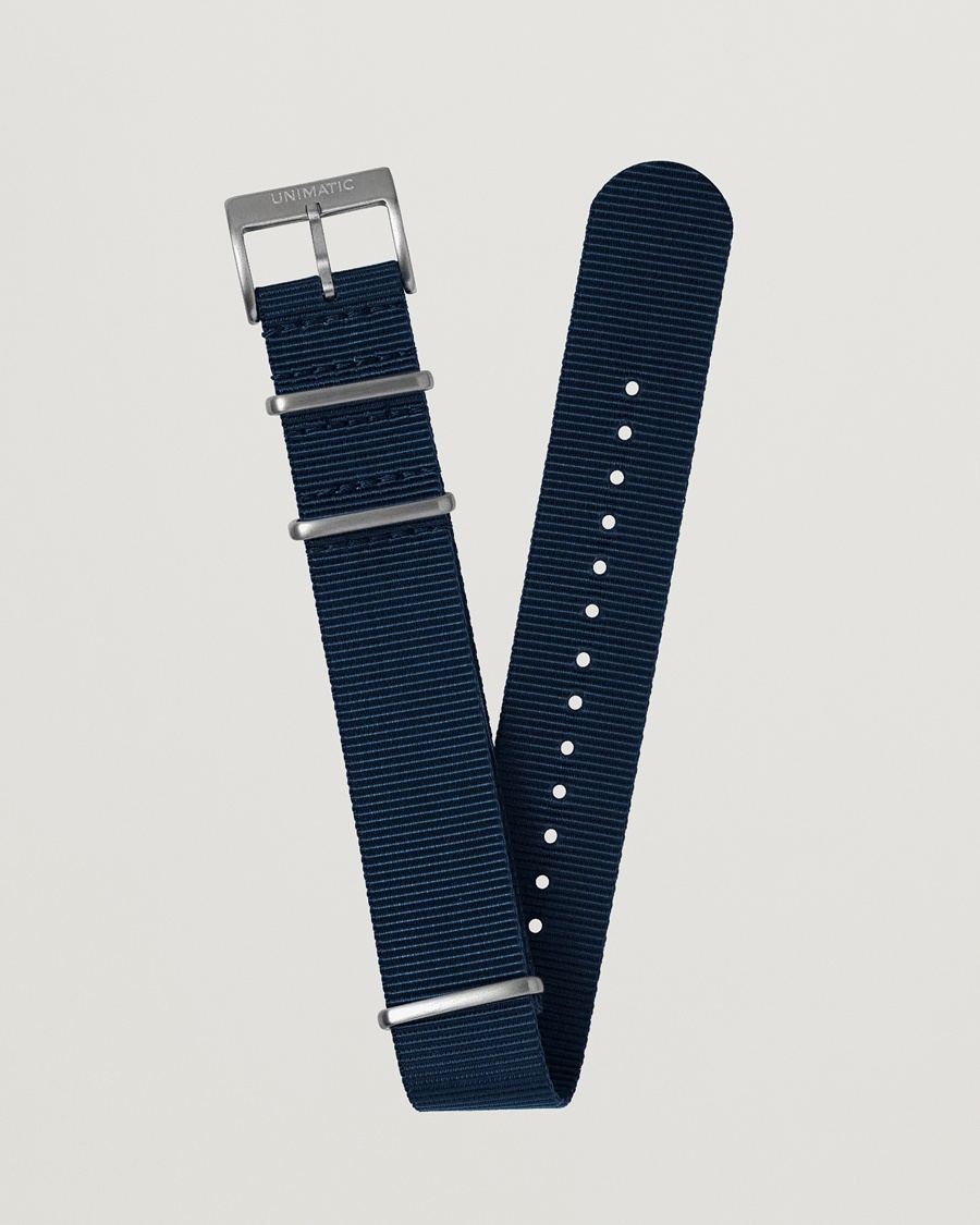 UNIMATIC Nylon Nato Steel 22mm Strap Vintage Navy – Blau