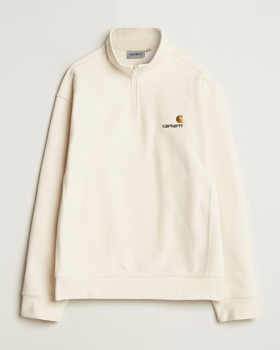 Carhartt WIP American Script Half Zip Sweatshirt Natural – Beige
