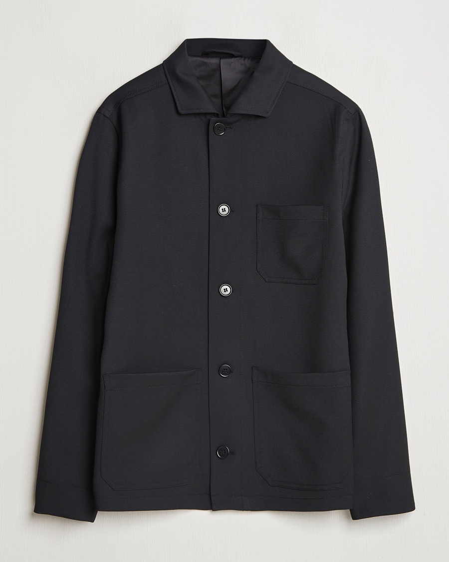 Filippa K Louis Wool Gabardine Shirt Jacket Black – Schwarz