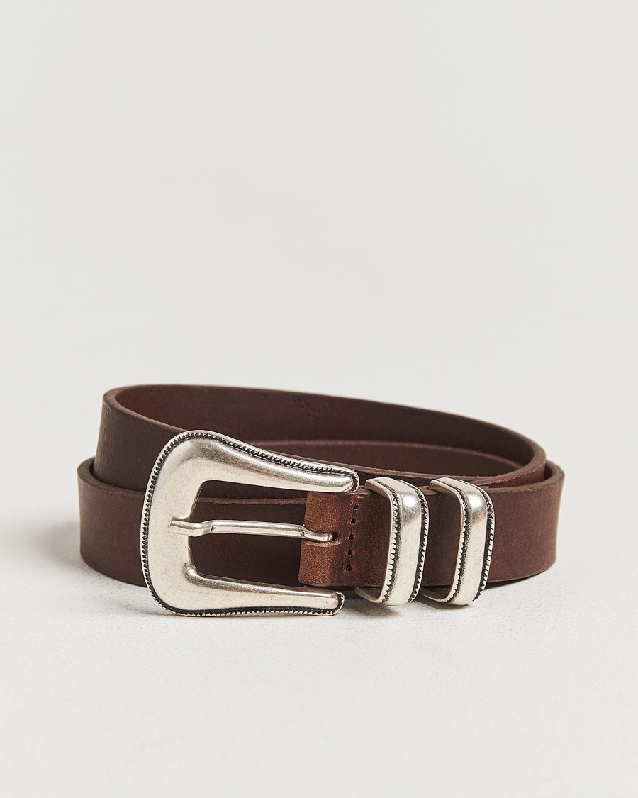 Nudie Jeans Western Silver Belt Dark Brown – Braun