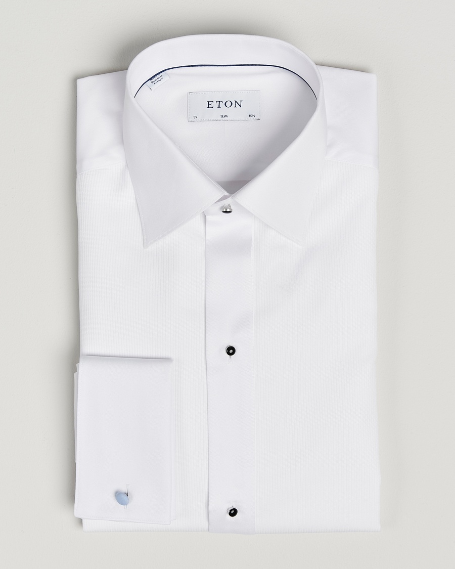 Eton Slim Fit Plissé Tuxedo Shirt White – Weiß