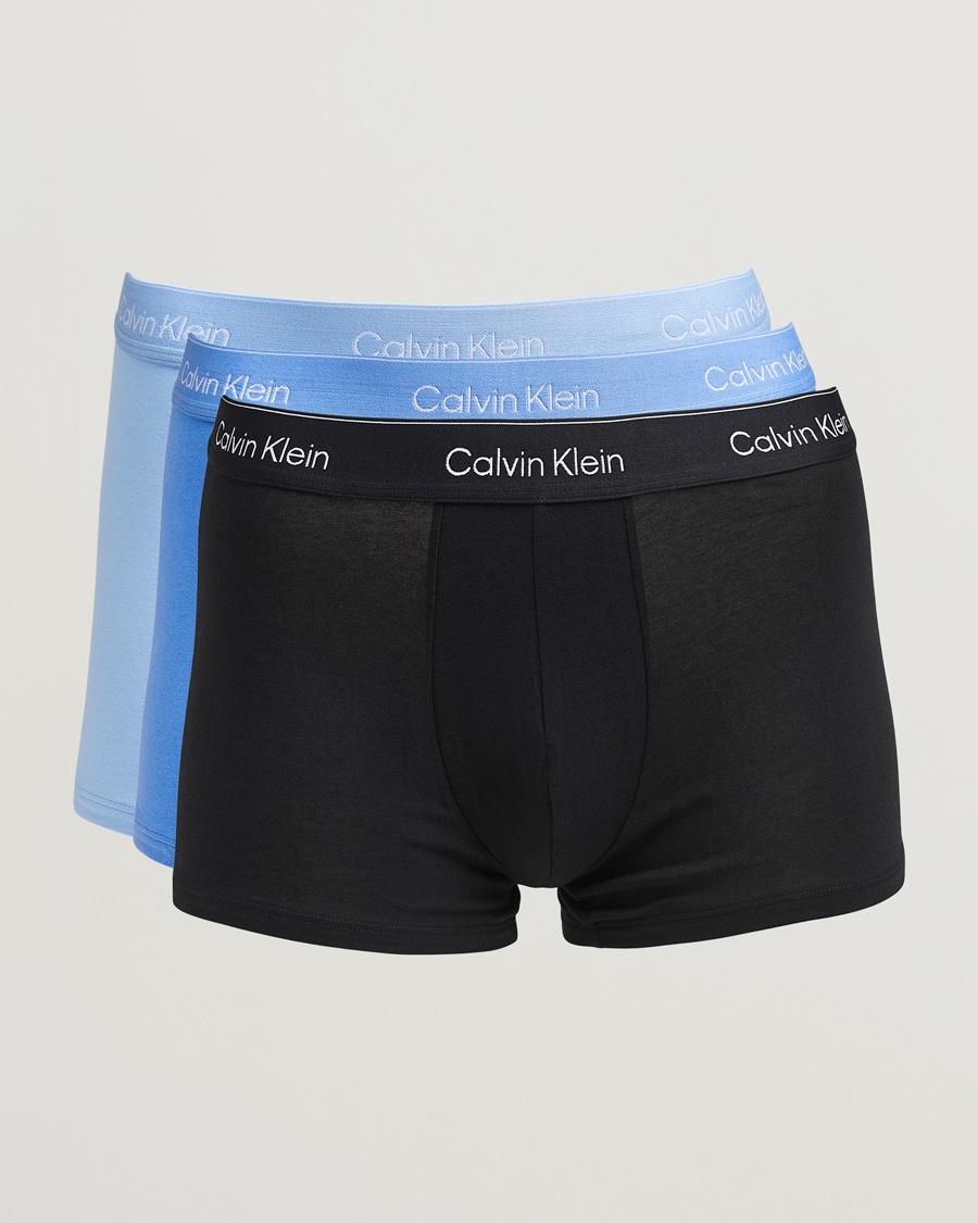 Calvin Klein 3-Pack Icon Cotton Stretch Trunk Black/Blue/Green – Blau