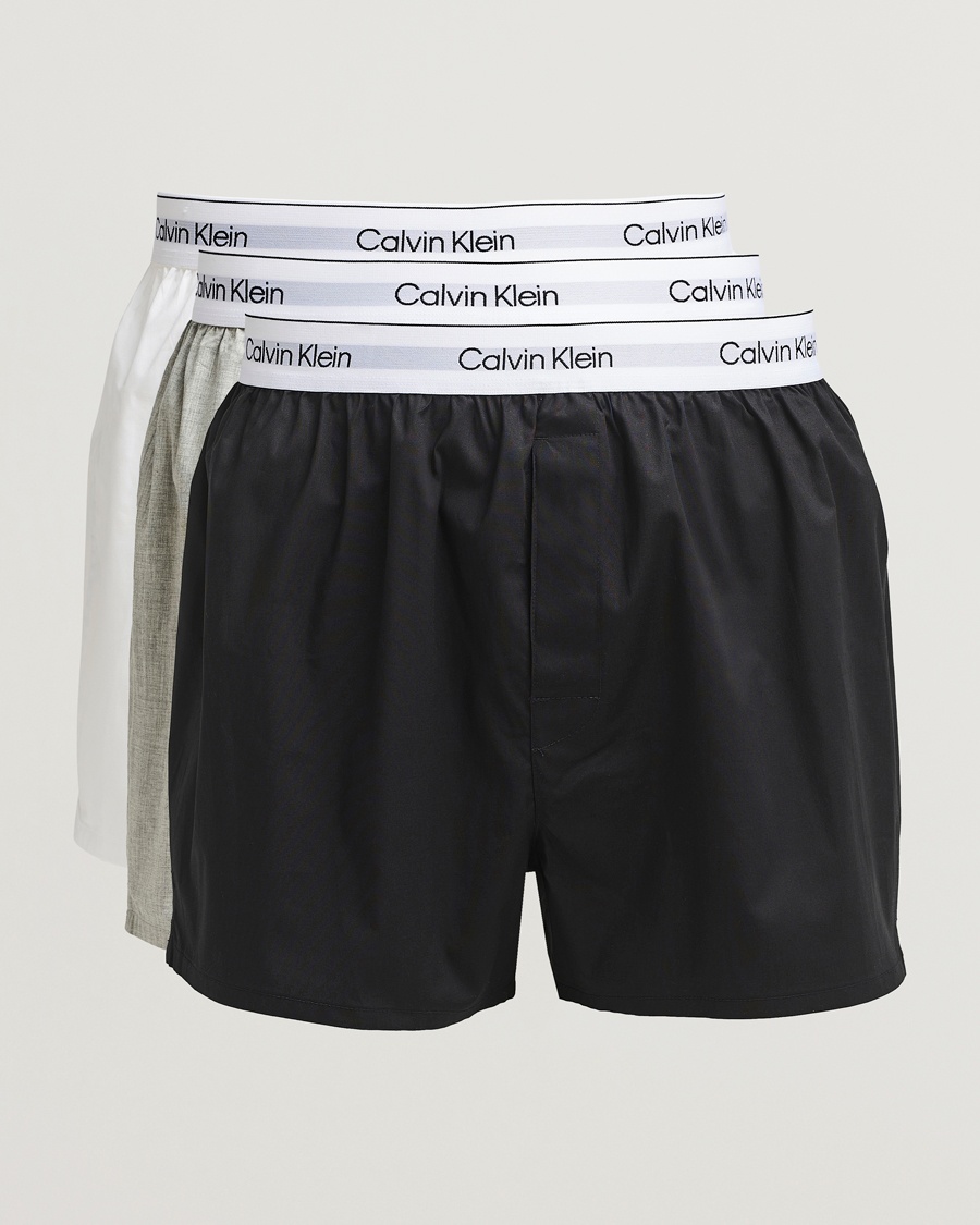 Calvin Klein 3-Pack Cotton Boxer Shorts White/Black/Grey – Mehrfarbig