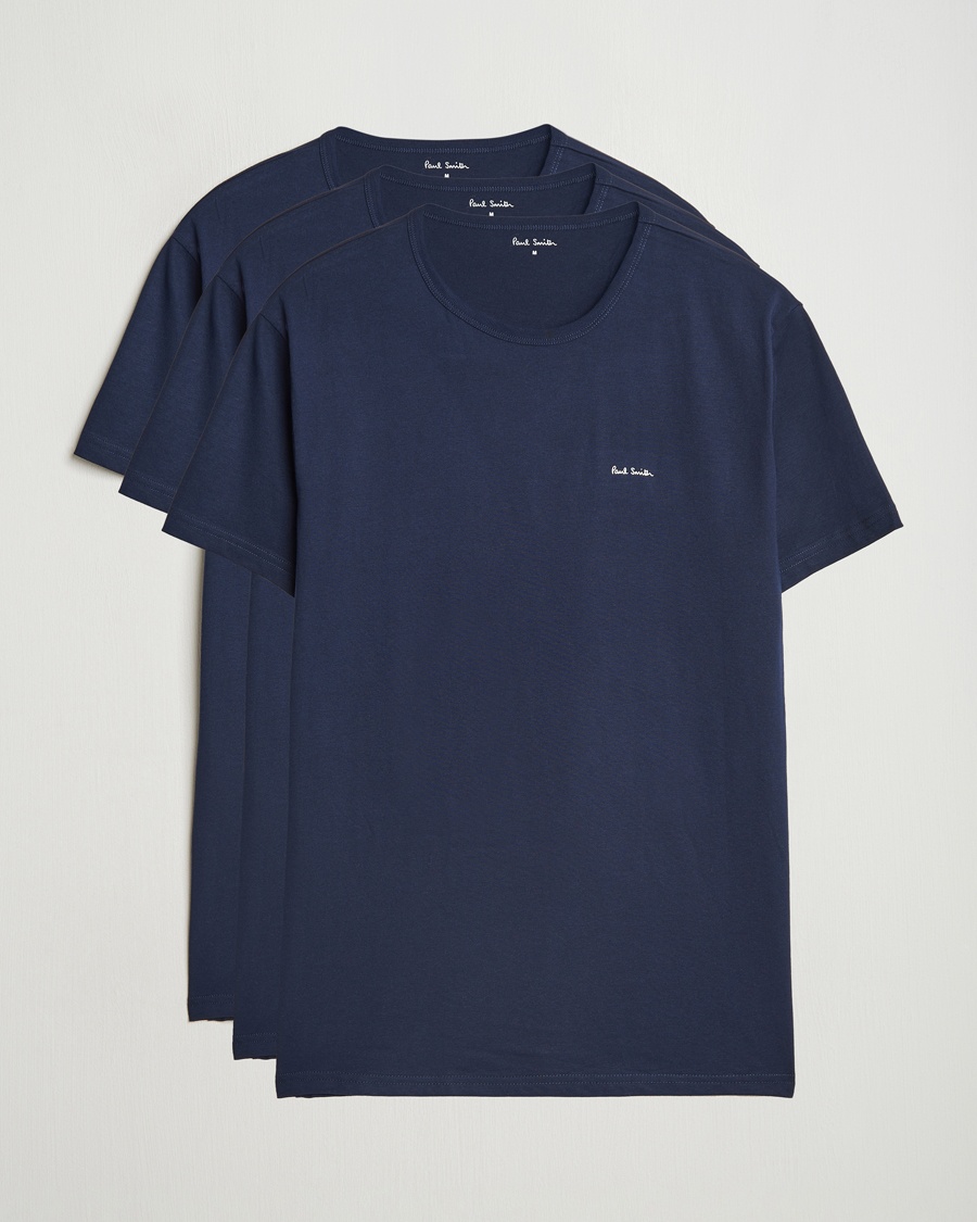 Paul Smith 3-Pack Crew Neck T-Shirt Navy – Blau