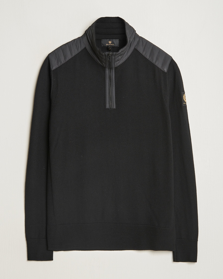 Belstaff Kilmington Quarter Zip Jumper Black – Schwarz