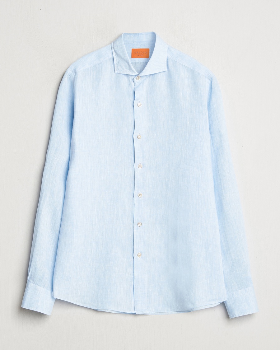 Grigio Linen Casual Shirt Light Blue – Blau