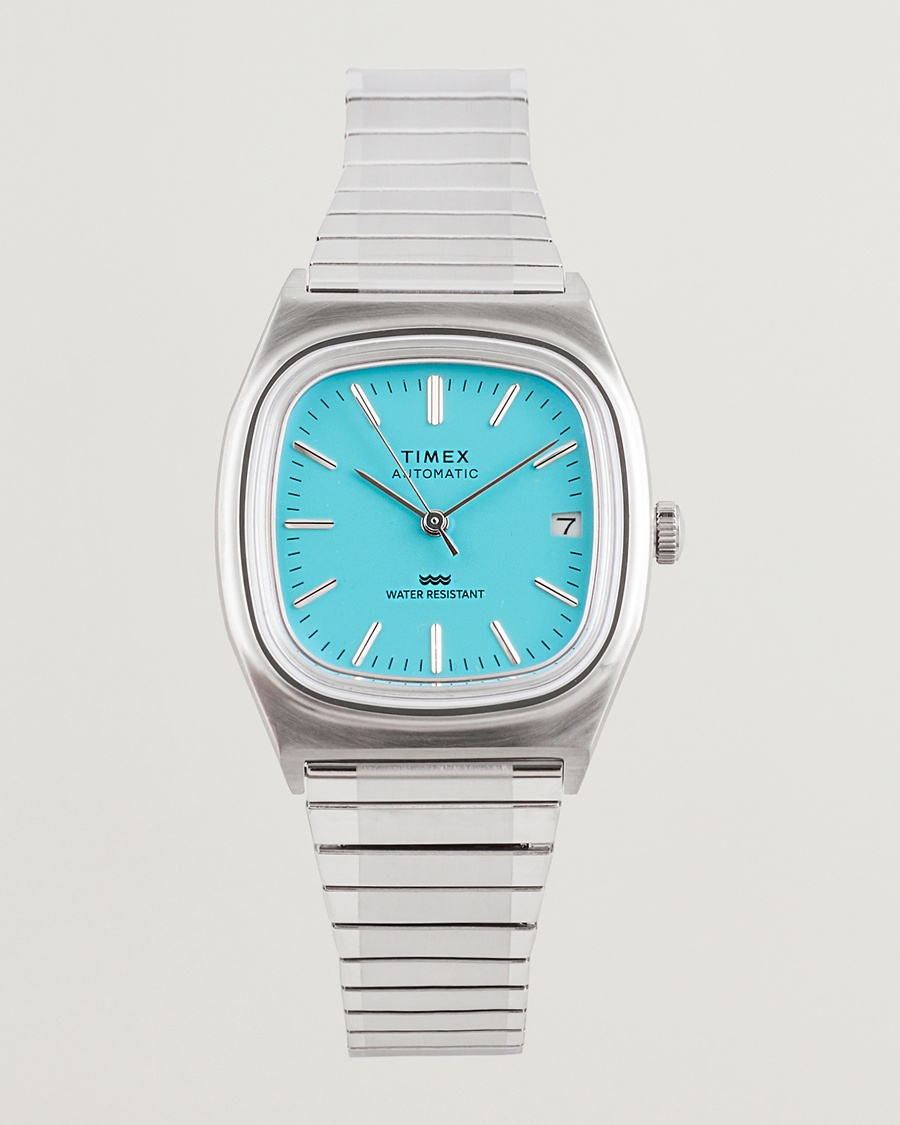 Timex Men's Automatic Steel 34mm Aquamarine Dial – Blau