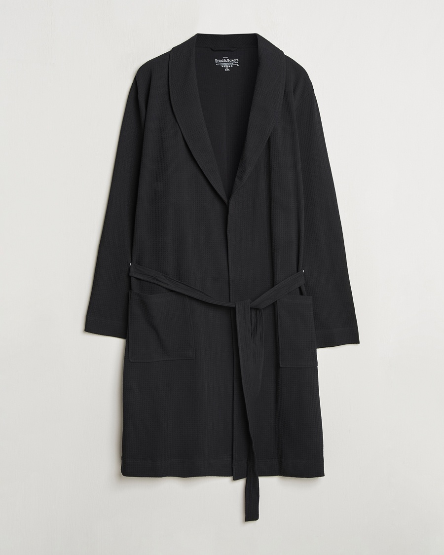 Bread & Boxers Waffle Robe Black – Schwarz