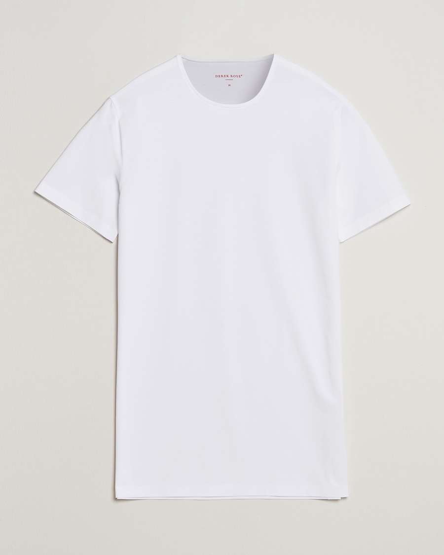 Derek Rose Pima Cotton Crew Neck T-Shirt White – Weiß