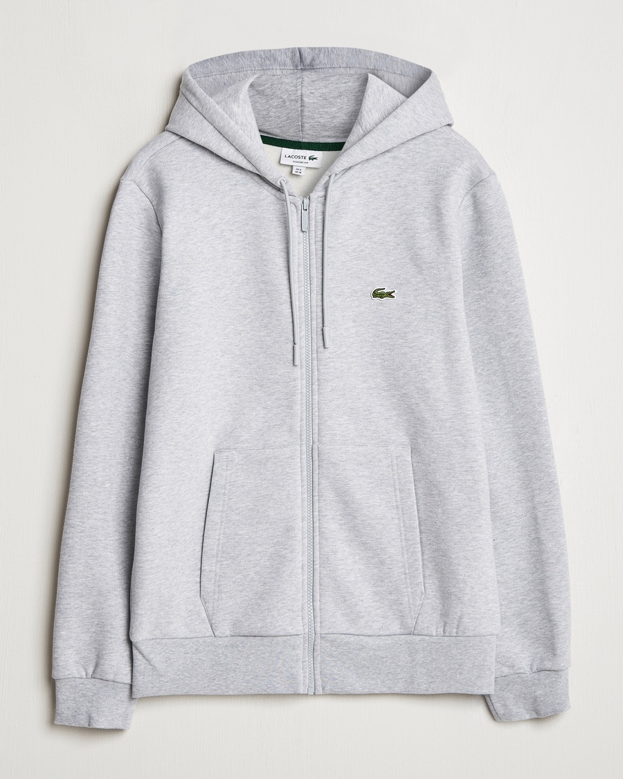 Lacoste Full Zip Hoodie Silver Chine – Grau
