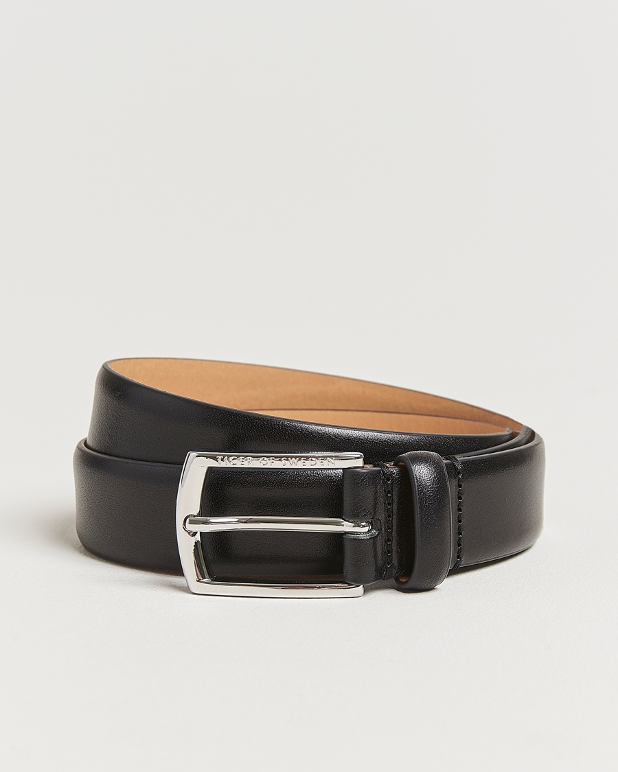 Tiger of Sweden Asenby Leather 3 cm Belt Black – Schwarz
