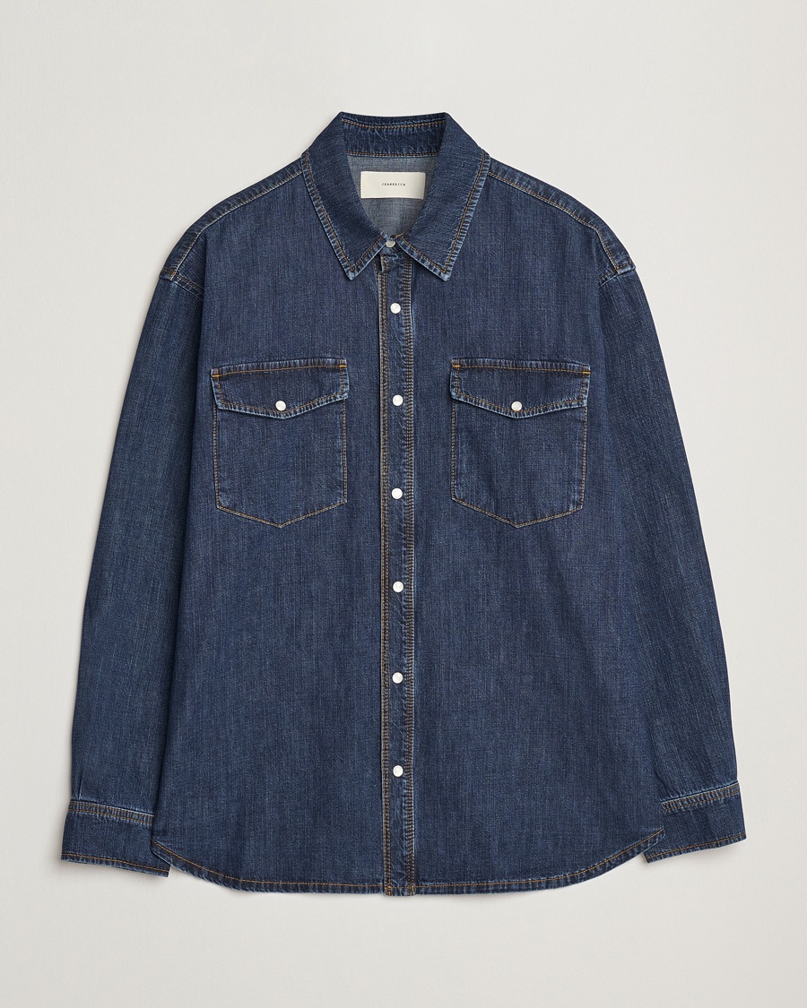 Jeanerica Arno Denim Shirt Dark Blue Vintage – Blau