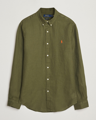 Polo Ralph Lauren Slim Fit Linen Shirt New Olive – Grün
