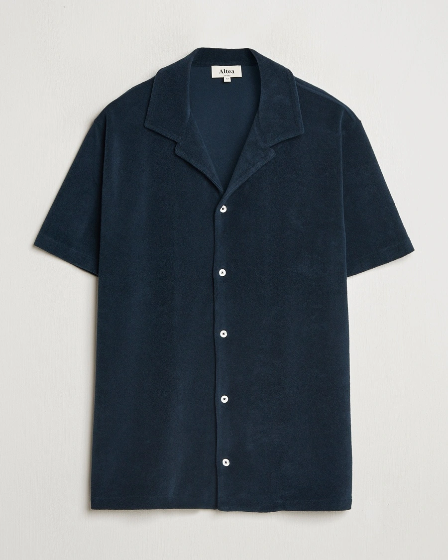 Altea Terry Bowling Shirt Navy – Blau