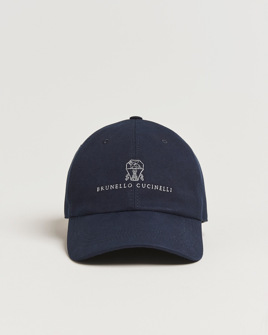 Brunello Cucinelli Twill Cotton Baseball Cap Navy – Blau