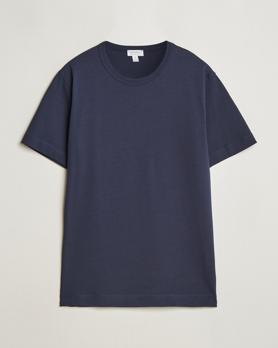 Sunspel Single Jersey Supima Cotton T-Shirt Navy – Blau