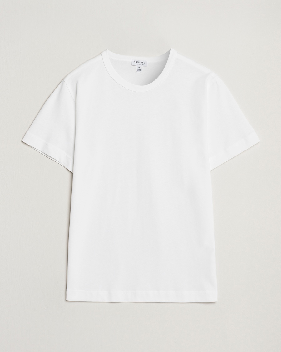 Sunspel Single Jersey Supima Cotton T-Shirt White – Weiß