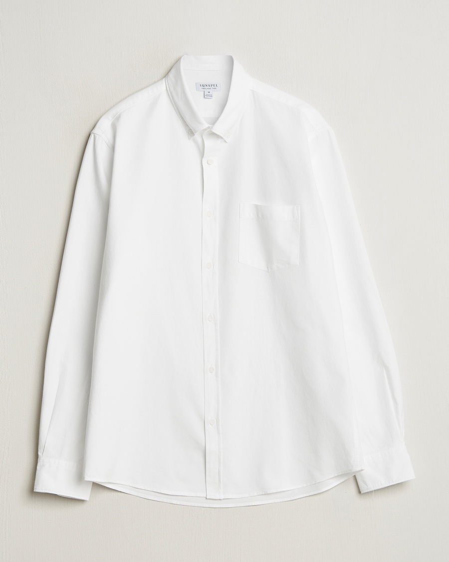 Sunspel Oxford Button Down Shirt White – Weiß