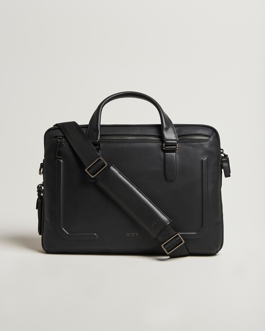 TUMI Harrison Sycamore Slim Leather Brief Black – Schwarz