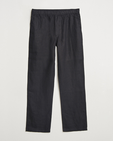 Samsøe Samsøe Jabari Linen Drawstring Trousers Black – Schwarz