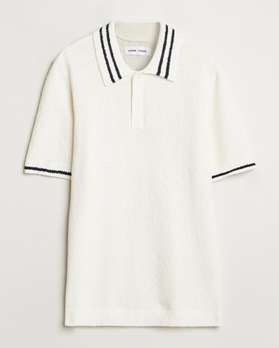 Samsøe Samsøe Pedro Tipped Knitted Polo Clear Cream – Weiß