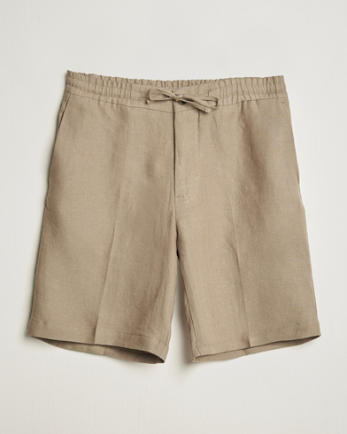 J.Lindeberg Brady Drape Linen Shorts Nutmeg – Braun