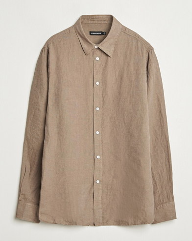 J.Lindeberg Linen Melange Shirt Nutmeg – Braun