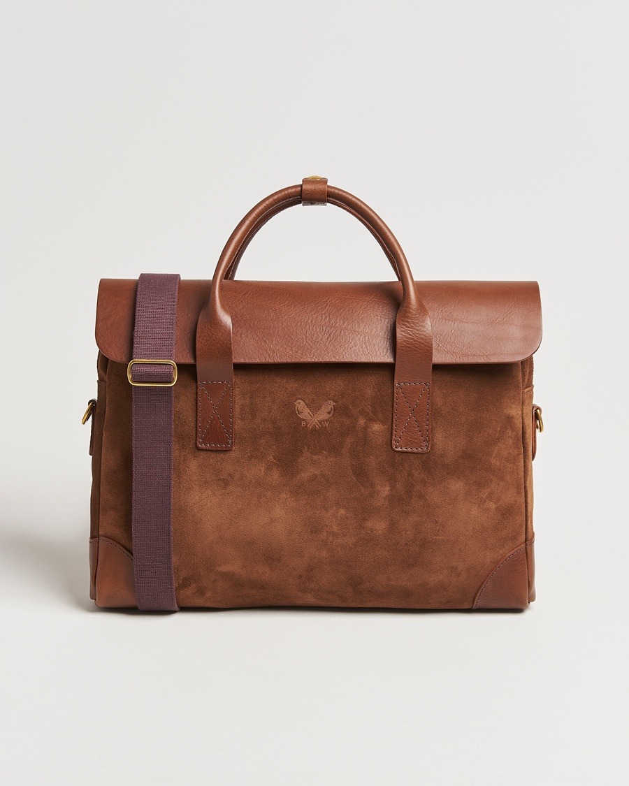 Bennett Winch Suede Briefcase Brown – Braun