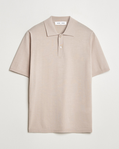 Samsøe Samsøe Sarown Knitted Polo Pure Cashmere – Beige