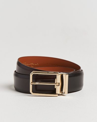 Santoni Classic Leather Belt Dark Brown Calf – Braun
