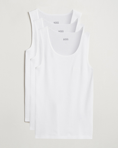 BOSS BLACK 3-Pack Ribbed Tank Top White – Weiß