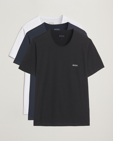 BOSS BLACK 3-Pack Crew Neck T-Shirt White/Navy/Black – Blau