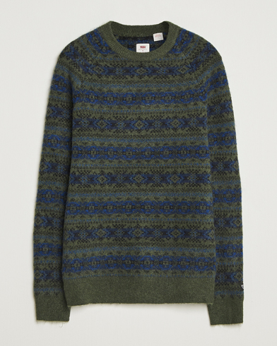 Levi's Presidio Raglan Knitted Fairisle Sweater Dark Green – Grün
