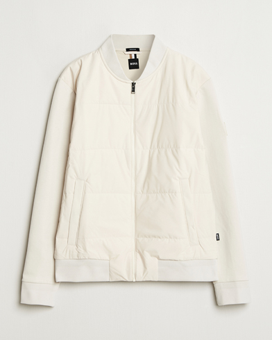 BOSS BLACK Skiles Hybrid Full Zip Open White – Weiß