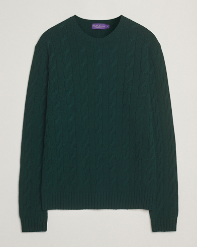Ralph Lauren Purple Label Cashmere Cable Sweater Moss Agate – Grün