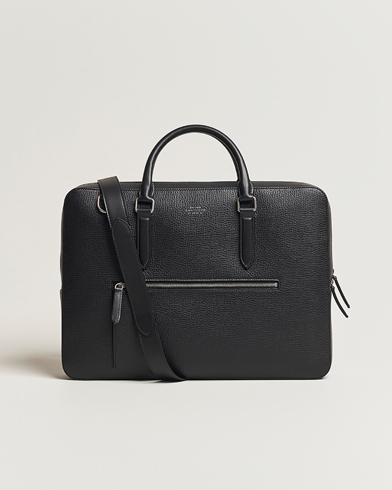 Smythson Ludlow Slim Briefcase With Zip Front Black – Schwarz