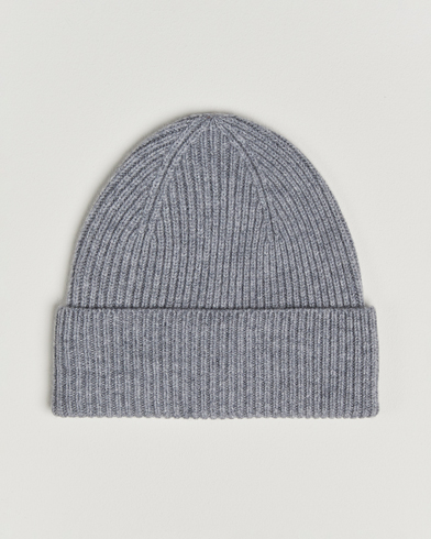 Amanda Christensen Amanda ChristensenRib Knitted Merino Wool CapLight Grey Melange – Grau