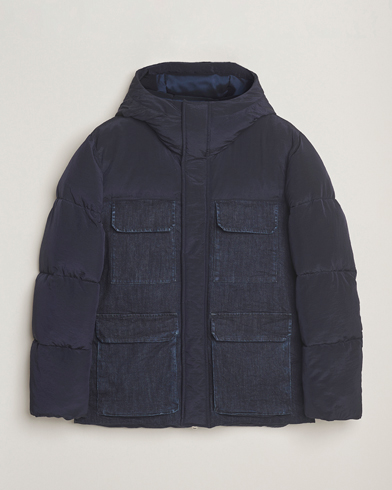 Dondup Puffy Hooded Down Jacket Navy – Blau