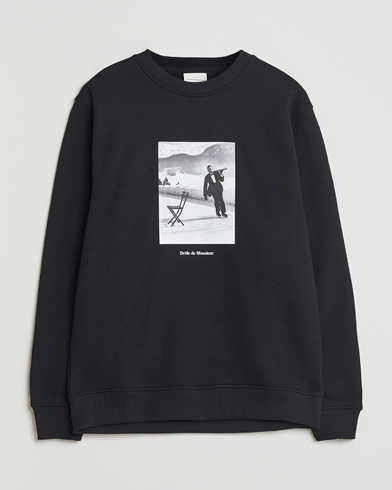 Drôle de Monsieur Ice Skating Waiter Sweatshirt Black – Schwarz