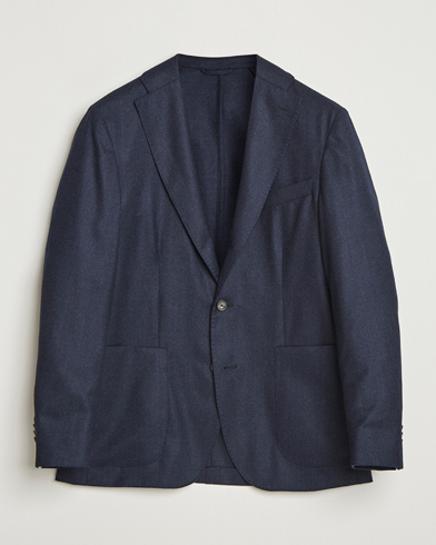 Eton Wool Flannel Patch Pocket Blazer Navy – Blau