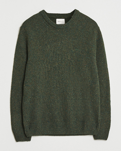 GANT Neps Wool Crew Neck Country Green – Grün