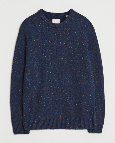 GANT Neps Wool Crew Neck Evening Blue – Blau