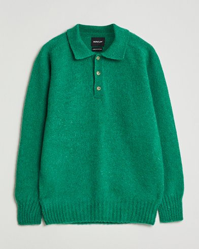 Howlin' Brushed Wool Polo Greendream – Grün